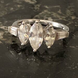 Bella Luce JTV Rhodium over Silver Marquise Diamond Simulant CZ Ring Size 7